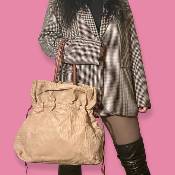 Prada Nappa Leather Drawstring Tote - Picture 1 of 14